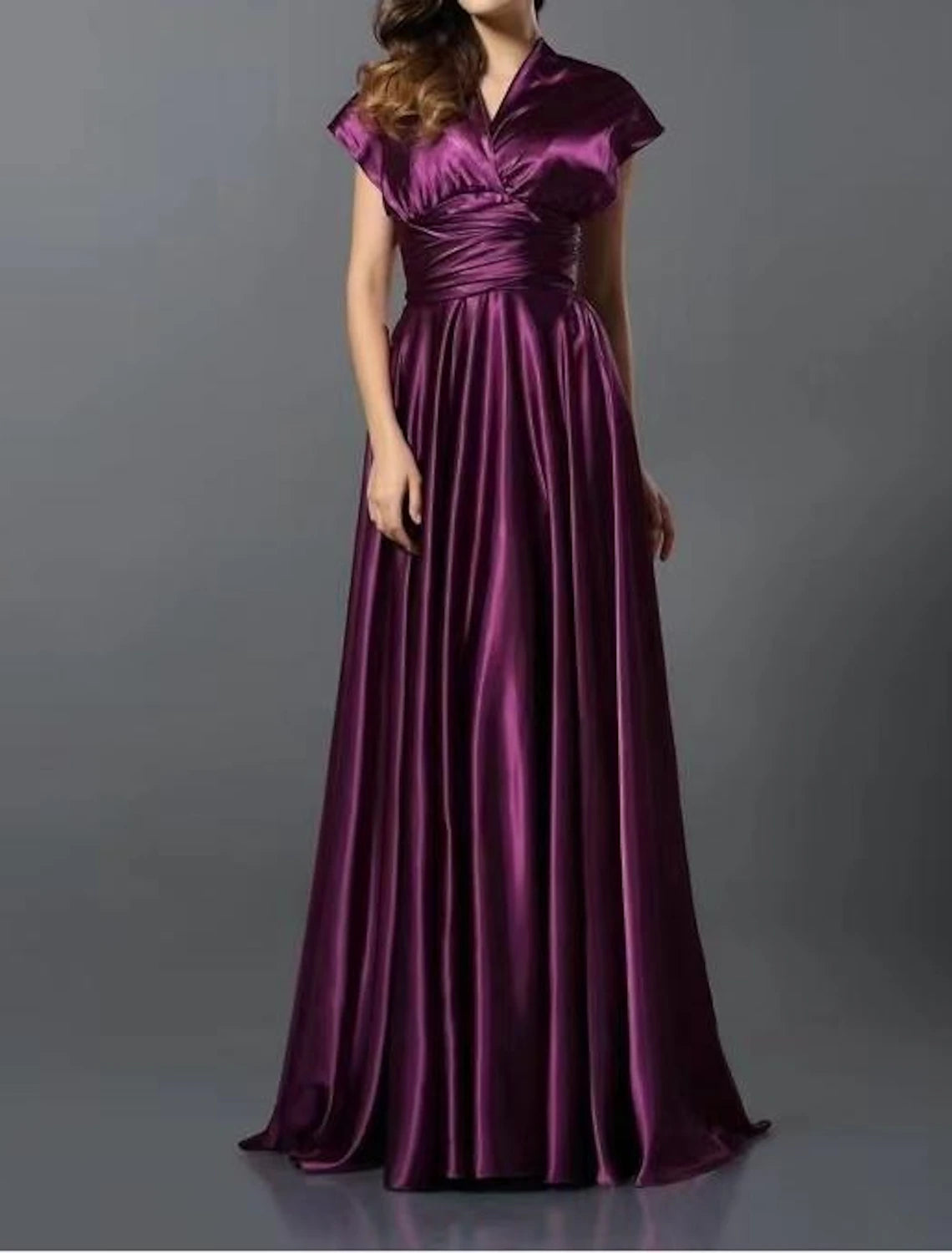 A-Linien-Kleid für Hochzeitsgäste, wandelbares Infinity-Kleid, Partykleidung, Hofschleppe, ärmellos, eine Schulter, wandelbar, Baumwolle, rückenfrei mit Glitzerfalten, gerüscht